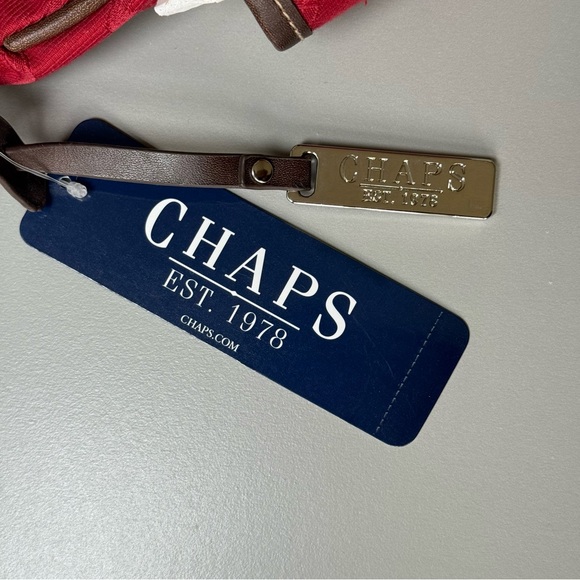 Chaps red canvas shoulder bag with brown faux leather trim - Picture 5 of 5